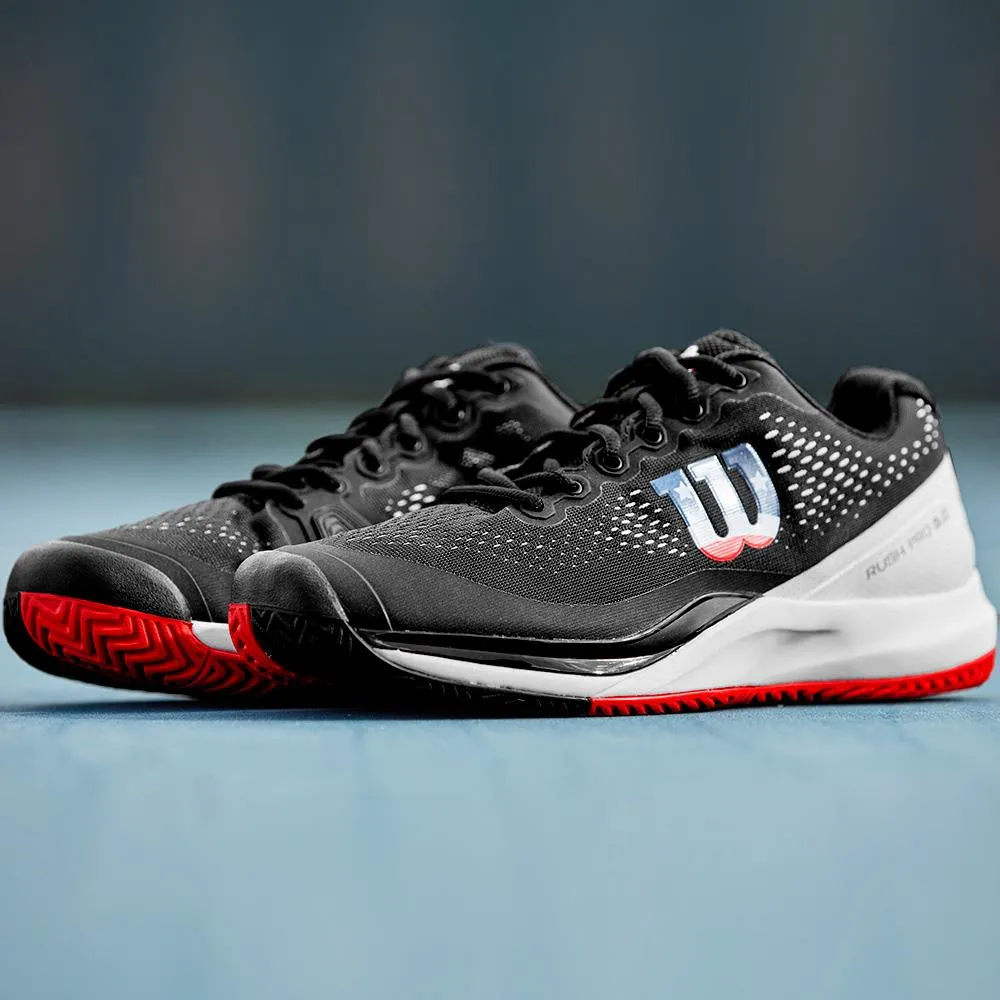 Elevated Sole Wilson Men's Rush Pro 3.0 - Pickleball - Black/White/Red
