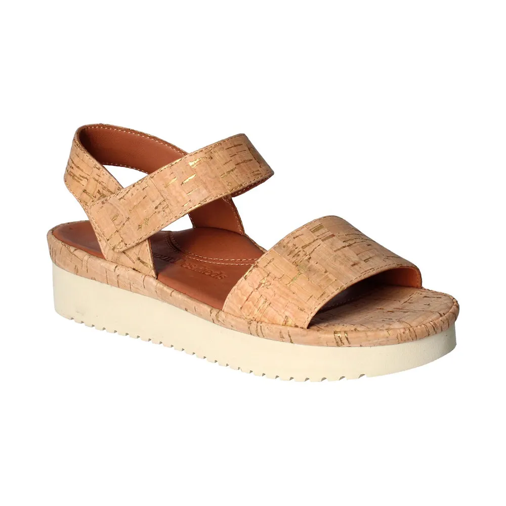Optimal flair Abrilla Sandal - Natural Gold Cork