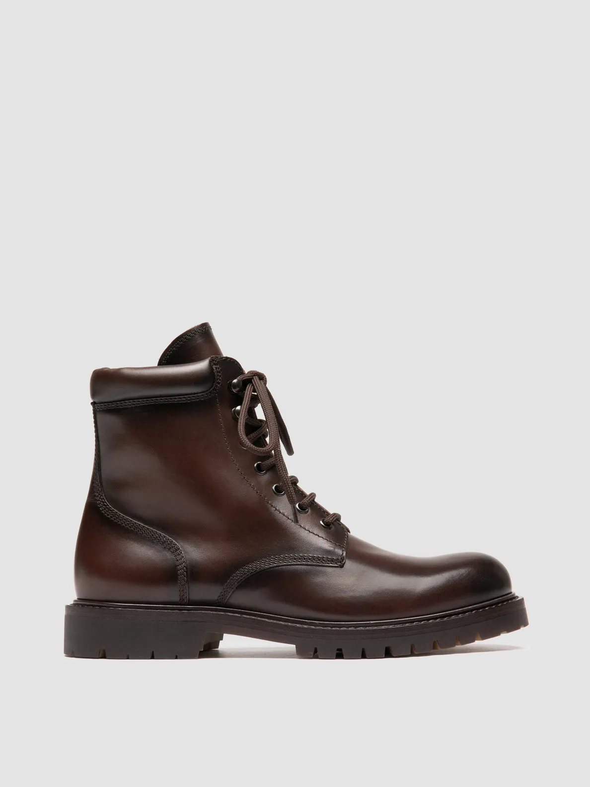 BOSS 002 - Brown Leather Lace Up Boots Sport Influence Flex Step