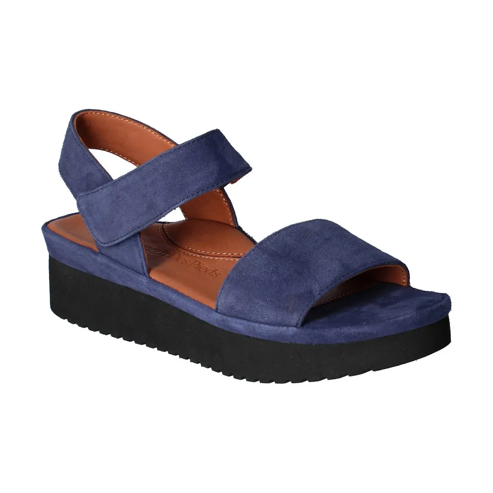 Casual Elegance Smooth Form Abrilla Sandal - Navy Kid Suede