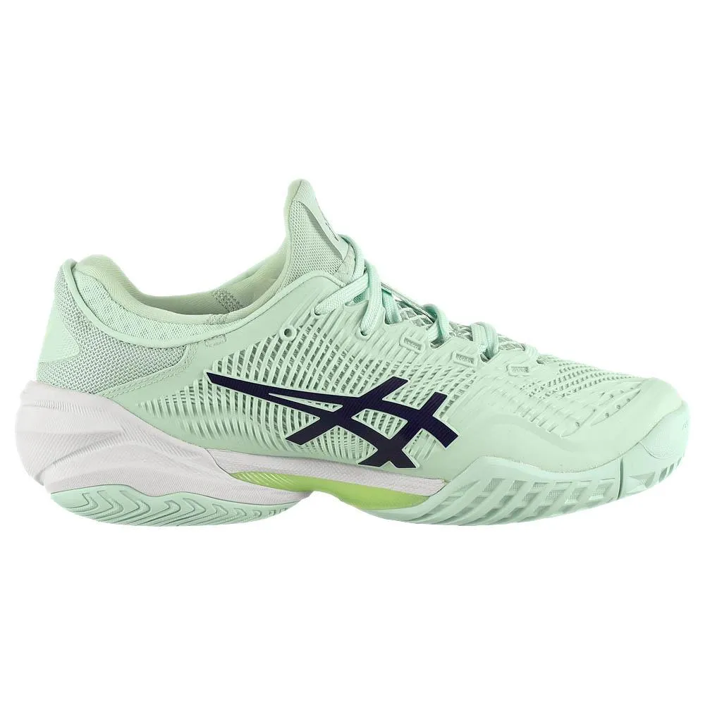 Slip-resistant look Hybrid style Asics Women's Court FF 3 - Pale Mint/Blue Expanse