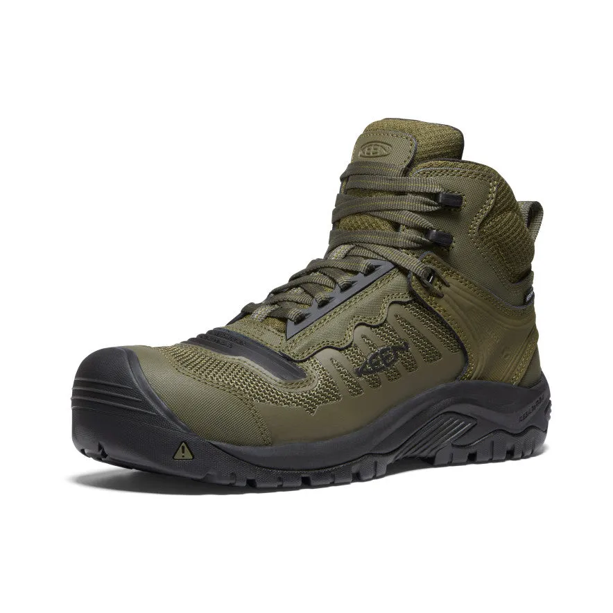 Anti Skid Comfortable Straps Men's Reno Mid Waterproof (Carbon Toe)  |  Dark Olive/Black