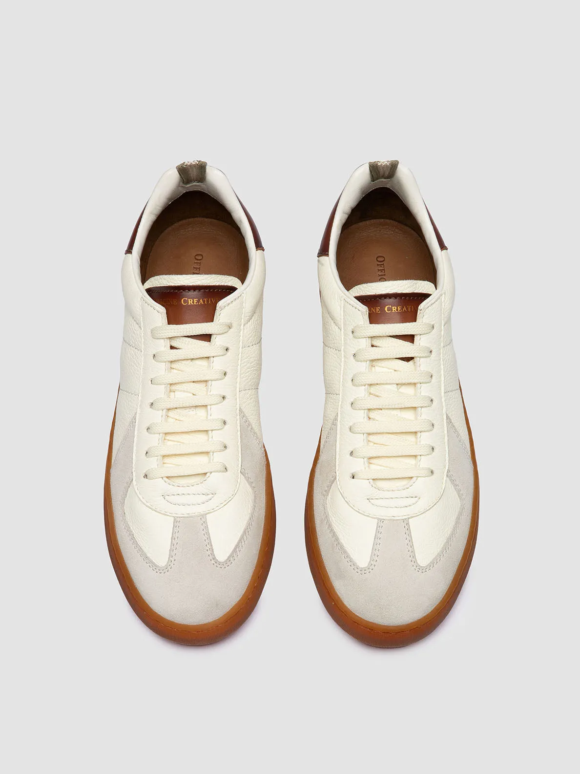 MILITIA 001 - White Leather Sneakers Breathable mesh Performance Support