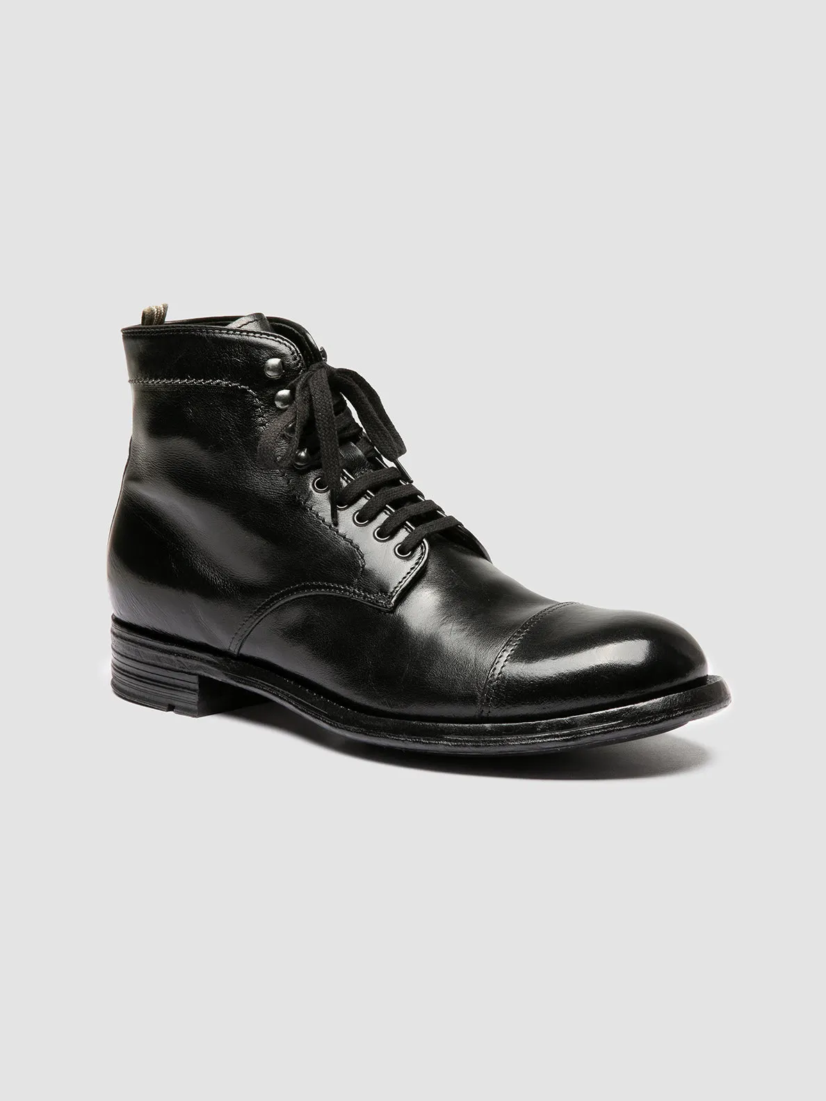 All-around cushioning Tailored Design ADMIRAL 010 - Black Leather Lace-up Boots