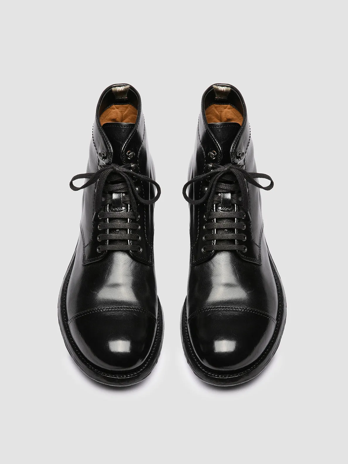 Refined touch Easy Wear ADMIRAL 010 - Black Leather Lace-up Boots