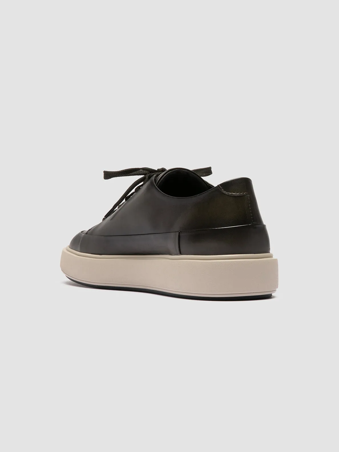 RELEASE 001 - Green Leather Sneakers Elevated Sole Multi-functional breathability
