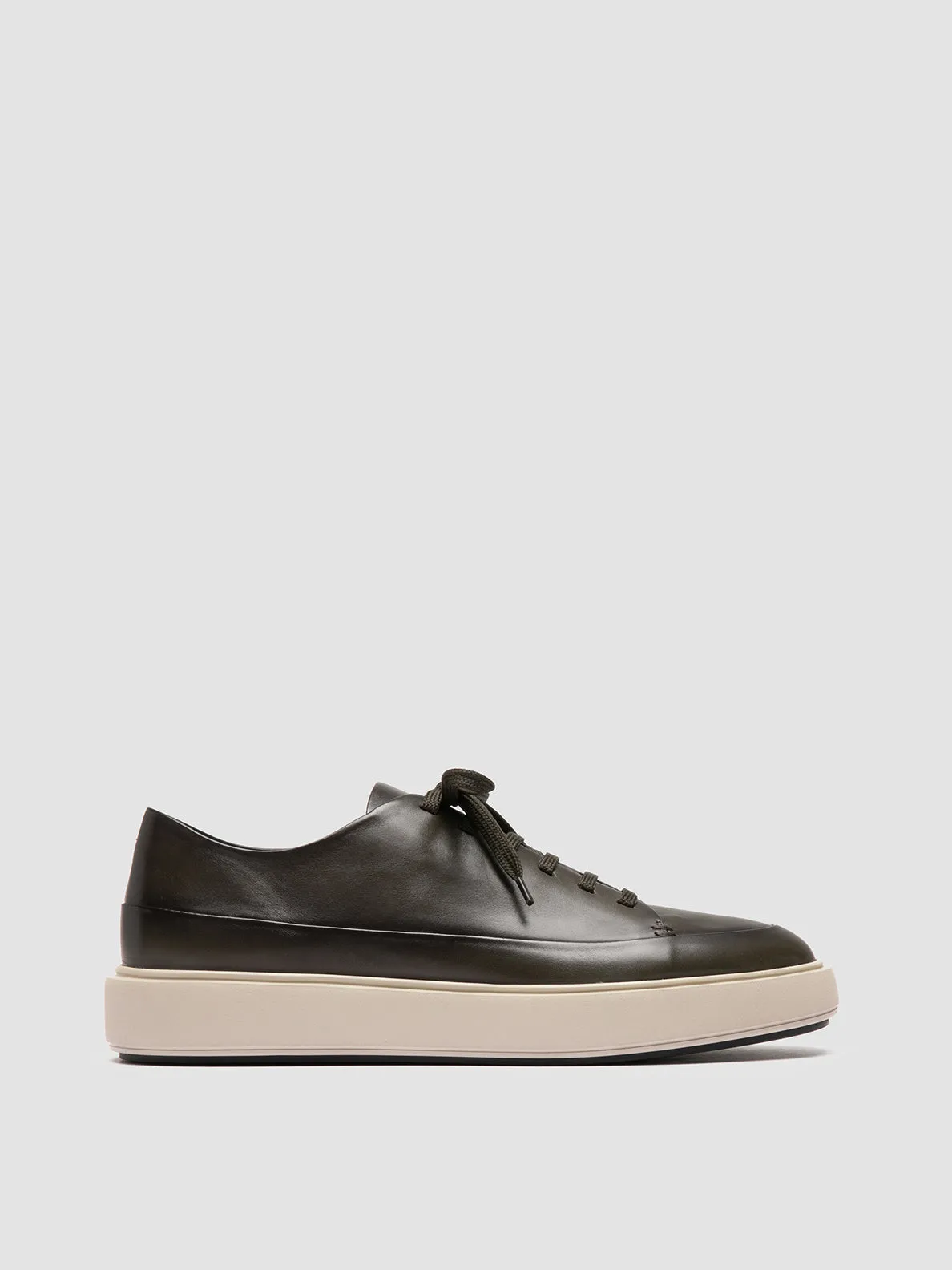 RELEASE 001 - Green Leather Sneakers Durable Material