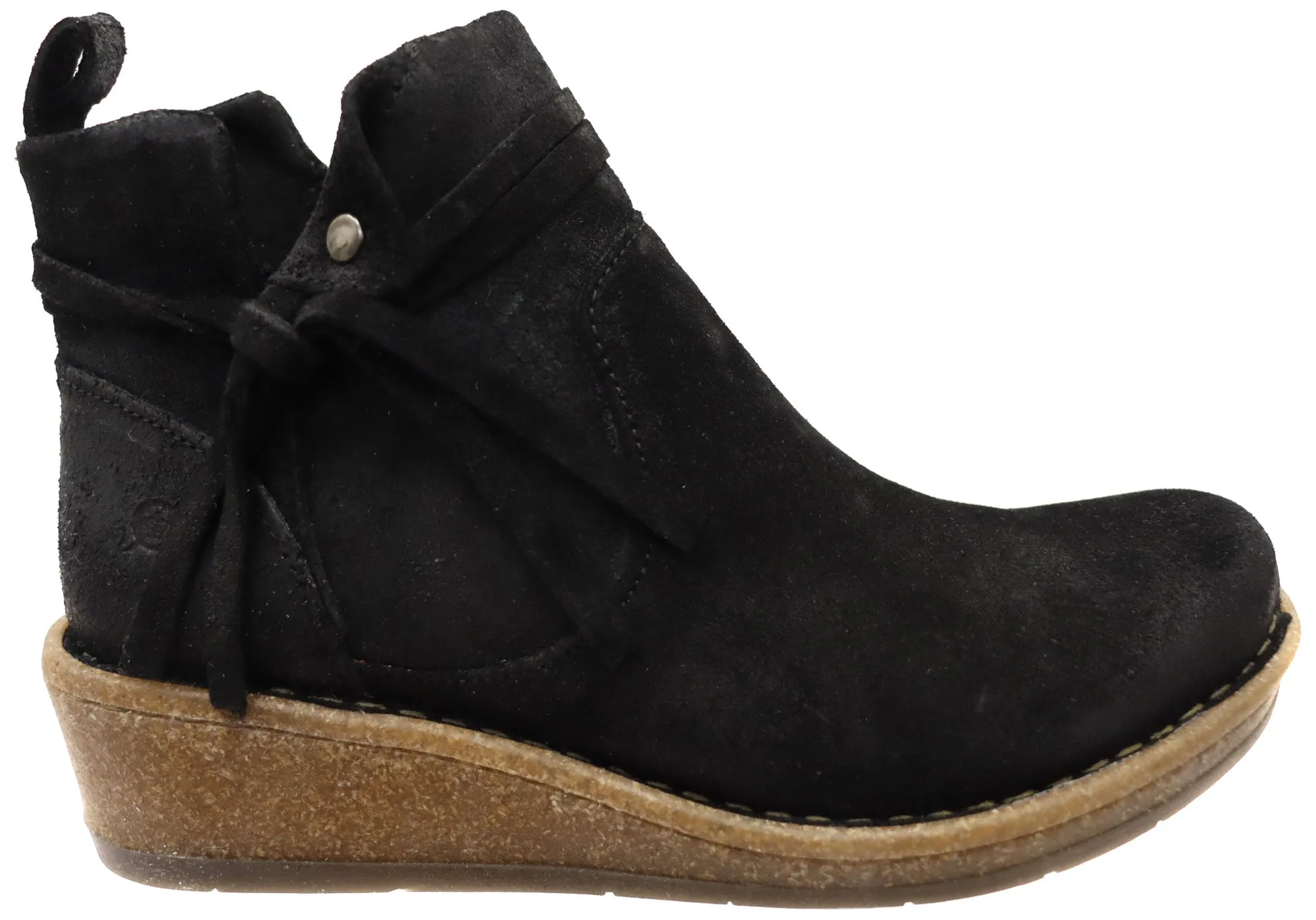Breathable touch narrow - fit Born Vaughn Womens Comfortable Suede Leather Wedge Ankle Boots