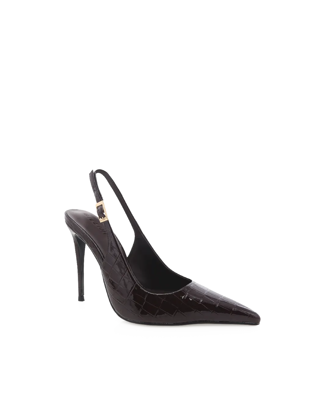 Professional Heels Bold Heel Boots GIOVINA - DARK CACAO PATENT CROC