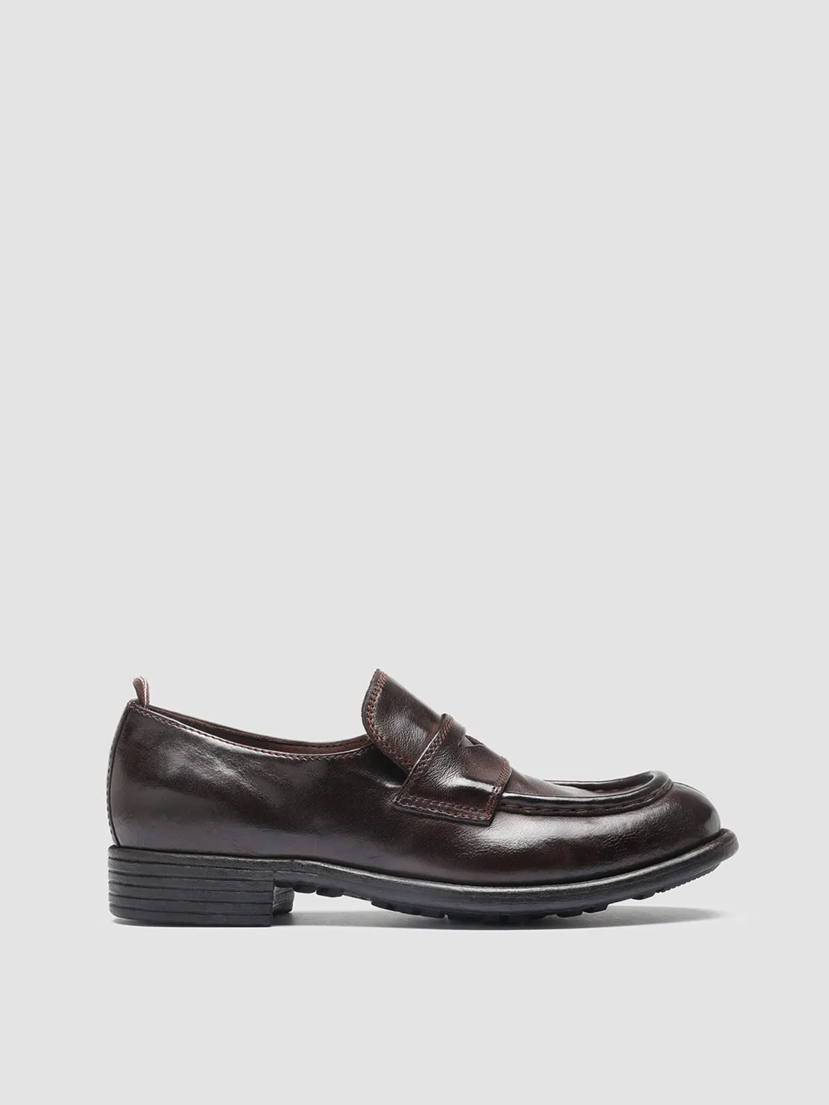 CALIXTE 020 - Burgundy Burgundy Leather Loafers Buckle Closure Office Ready