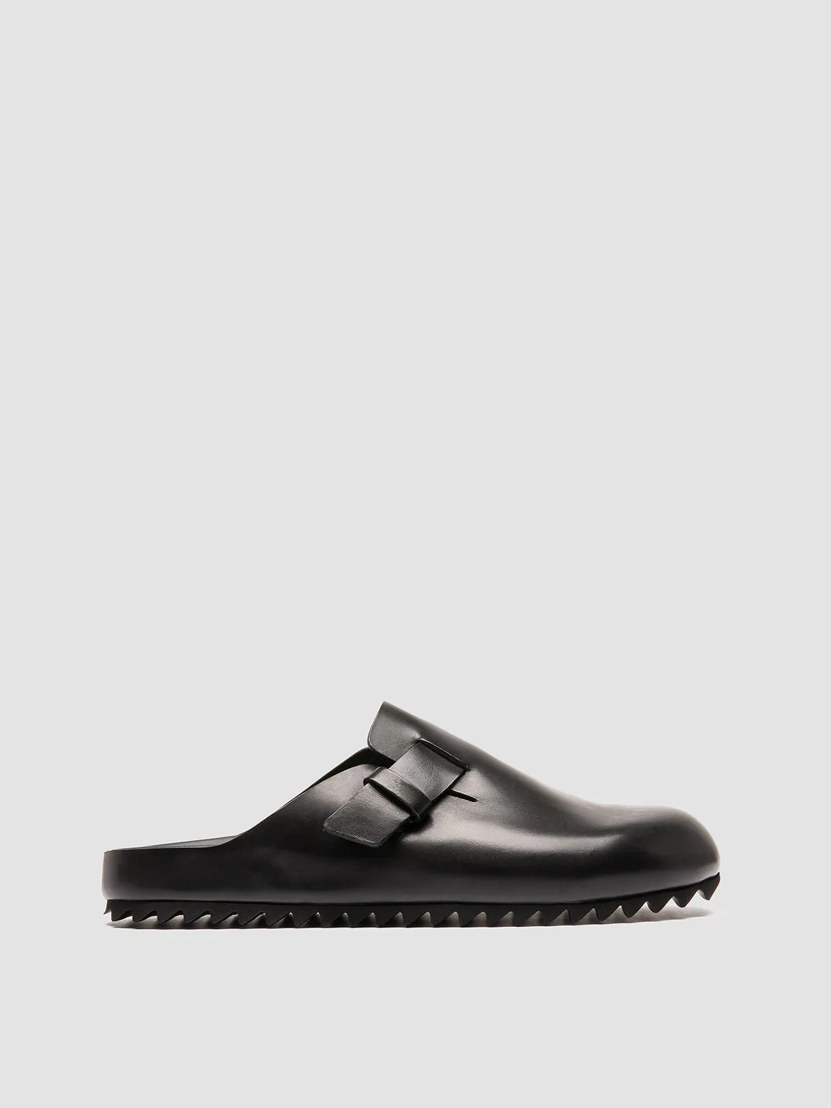 AGOR?? 012 - Black Leather Mule Sandals Cloud Comfort