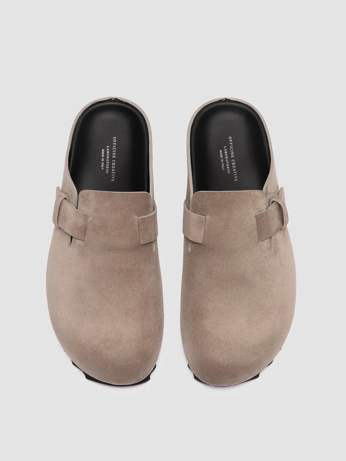 Synthetic Finish AGOR?? 012 - Grey Suede Mule Sandals