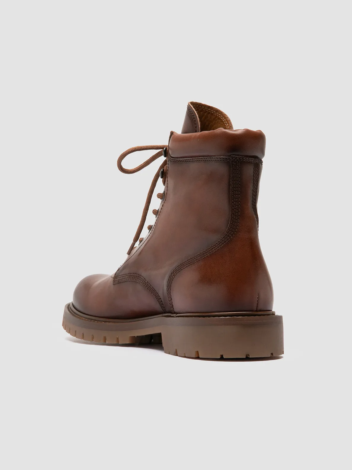 Walking Ease BOSS 002 - Brown Leather Lace Up Boots