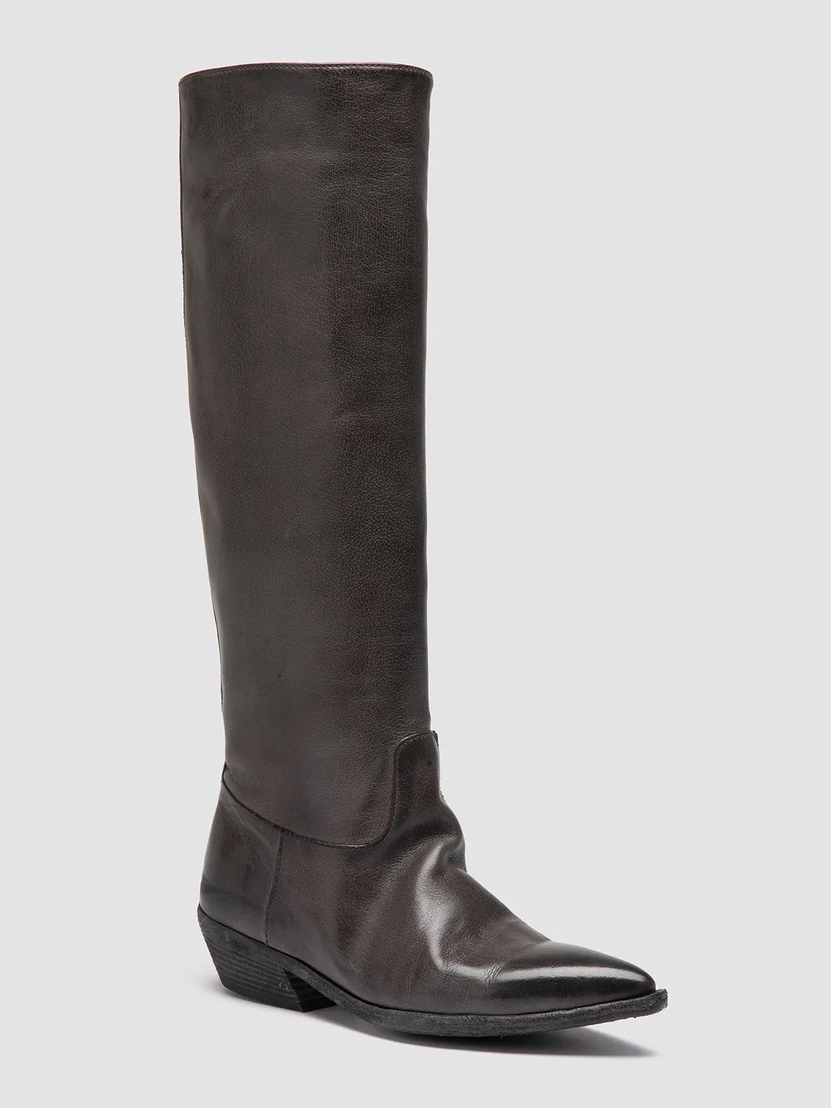 NOELIE DD 104 - Grey Leather Pull On Boots School Jog