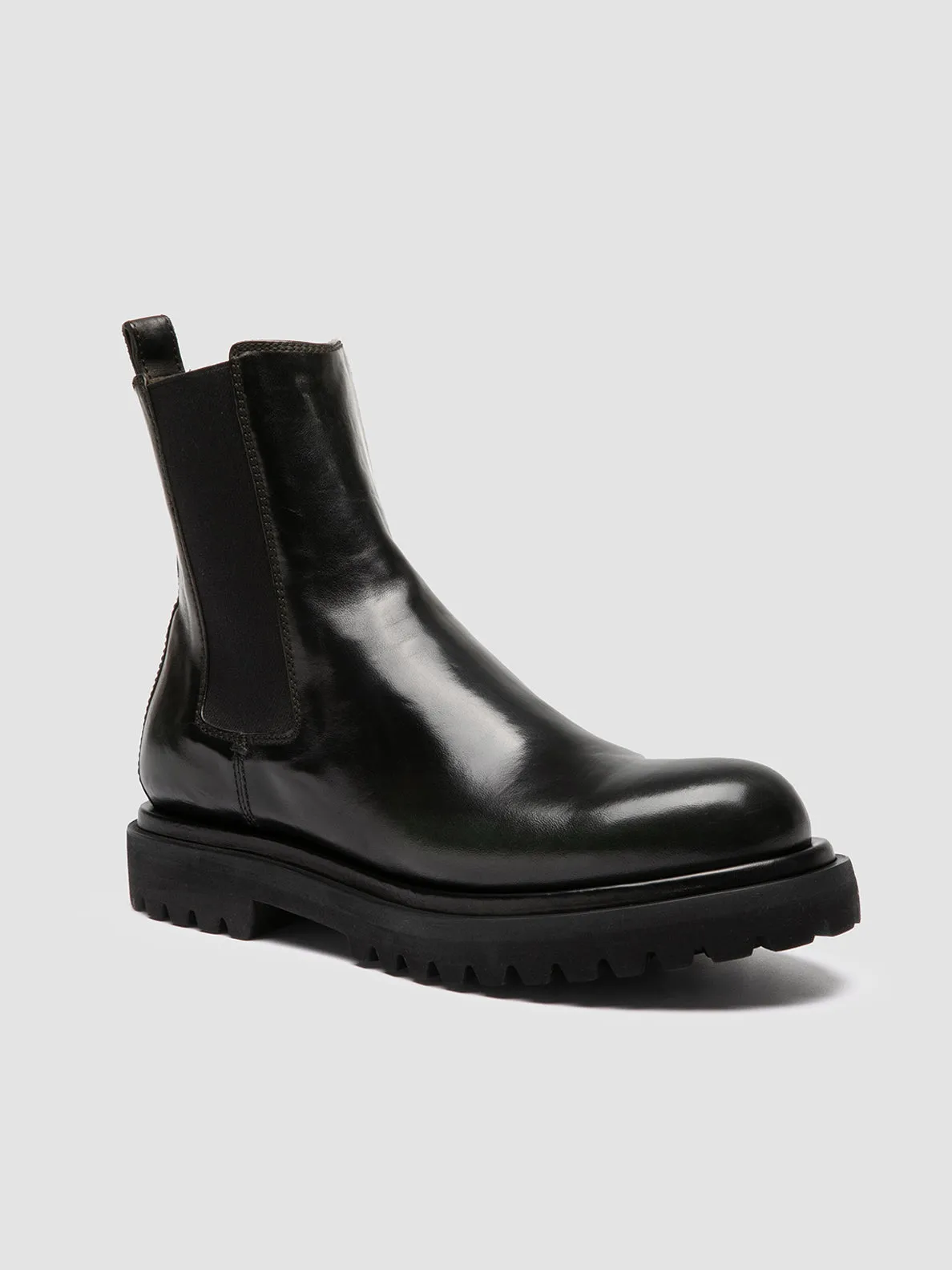 Layered Support EVENTUAL DD 103 - Dark Green Leather Chelsea Boots