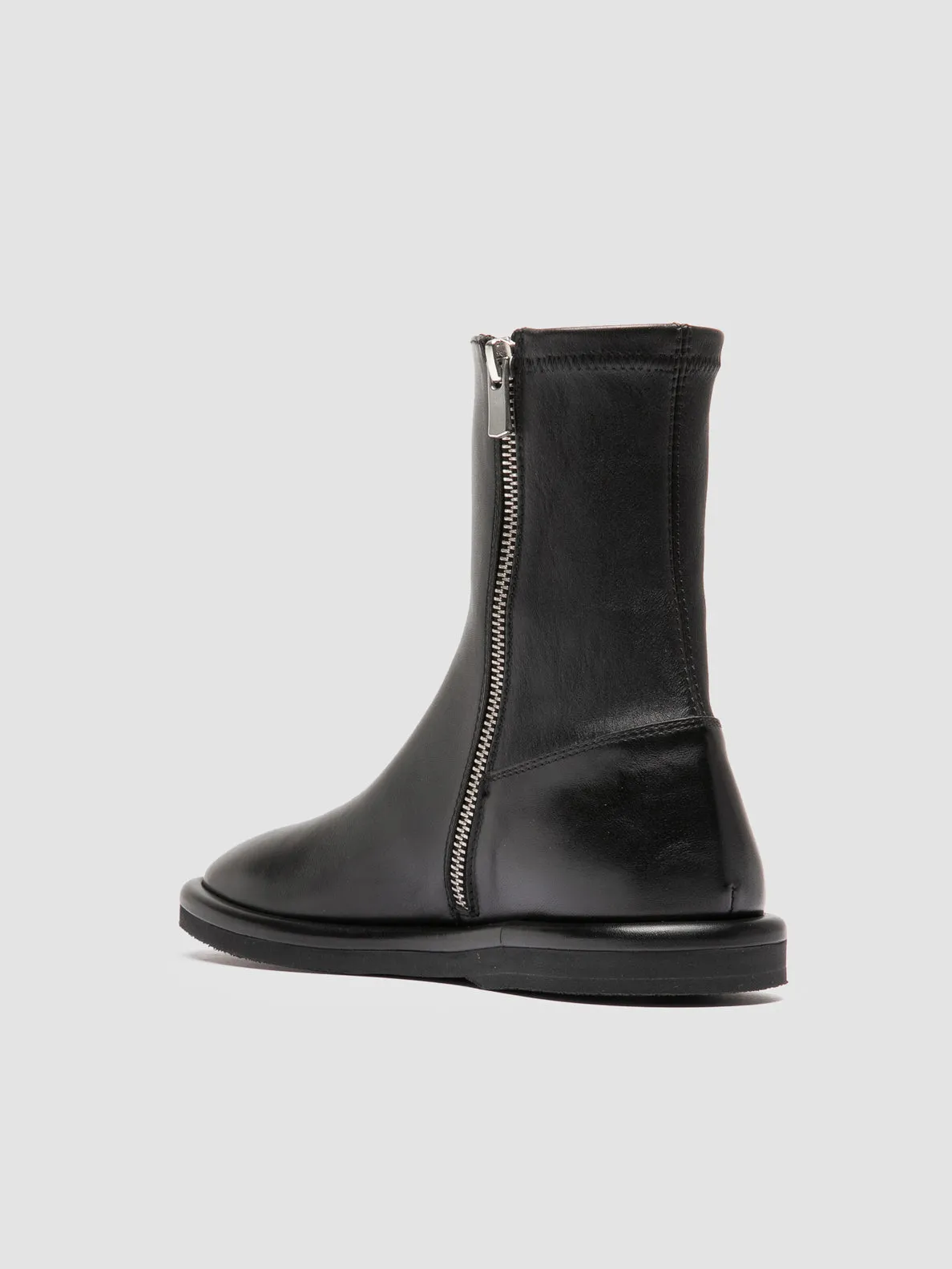 MARJORY 106 - Black Leather Zipped Boots Easy Hike Urban Fashion