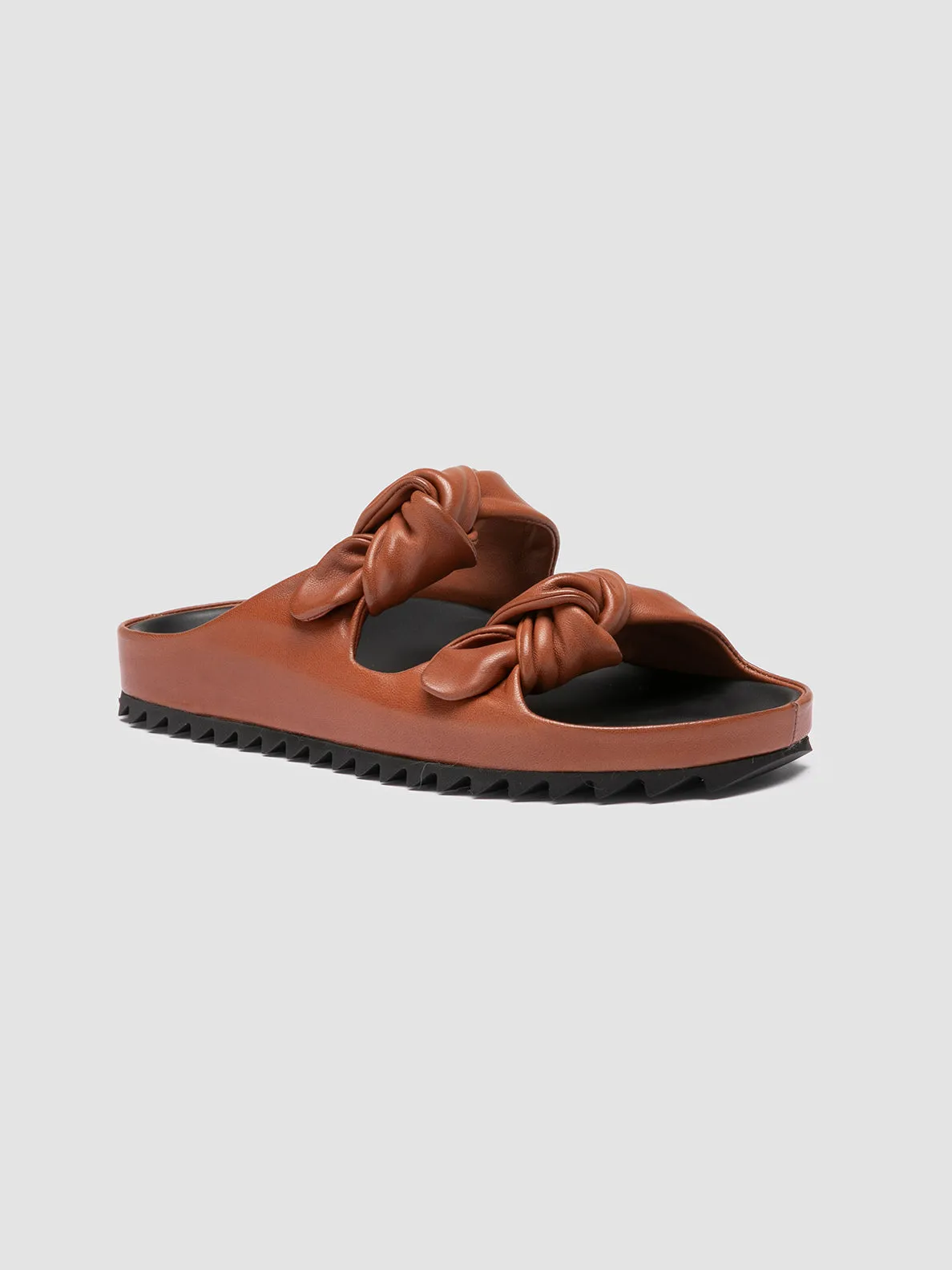 Dinner Step Work Hike PELAGIE 021 - Brown Leather Slide Sandals