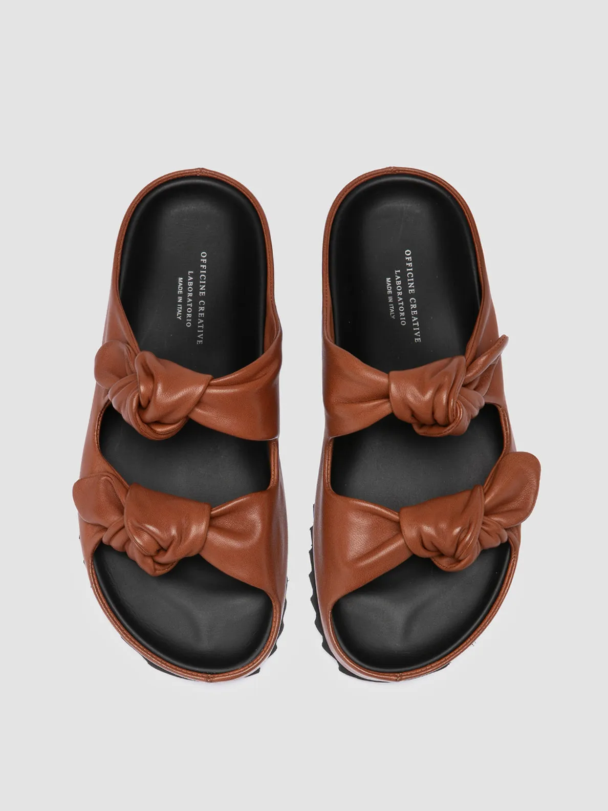 PELAGIE 021 - Brown Leather Slide Sandals Every Occasion