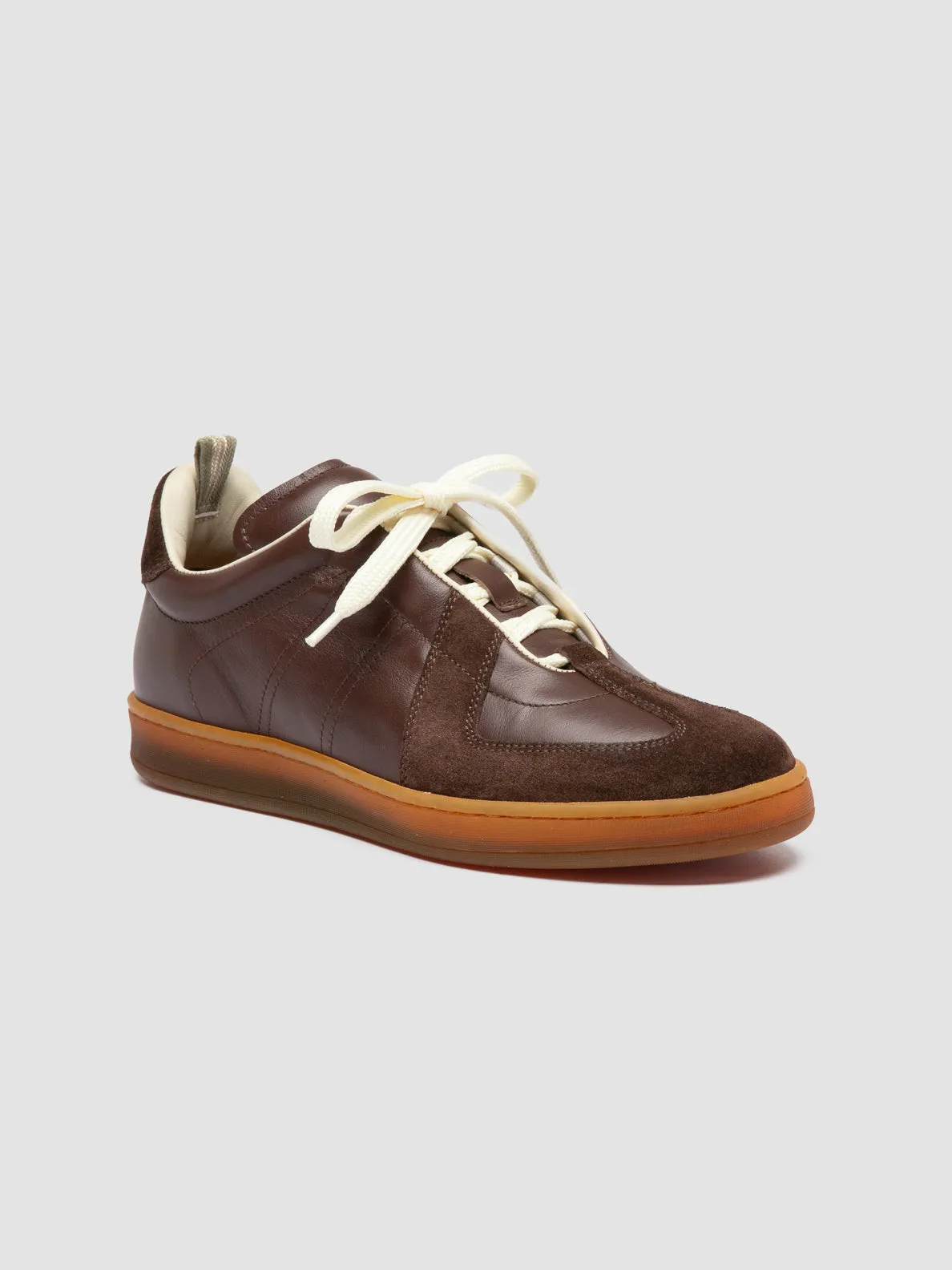 MILITIA 102 - Brown Leather and Suede Sneakers Cliff Hike