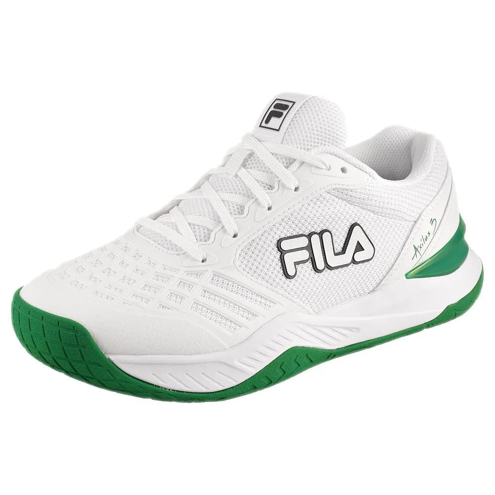 Fila Women's Axilus 3 - White/Courtway Green Woven Texture