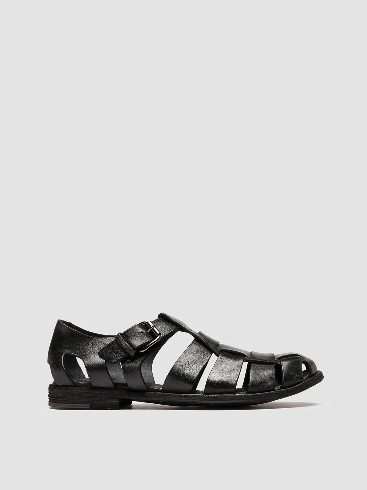 ARCHIVE 521 - Black Leather Sandals Road Tested Versatile Silhouette