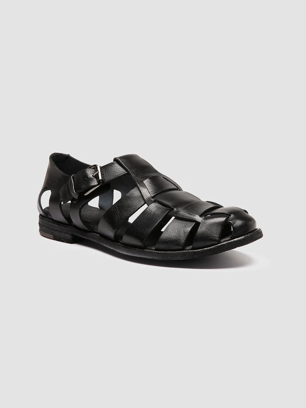 Fast Fit Comfy Walk ARCHIVE 521 - Black Leather Sandals