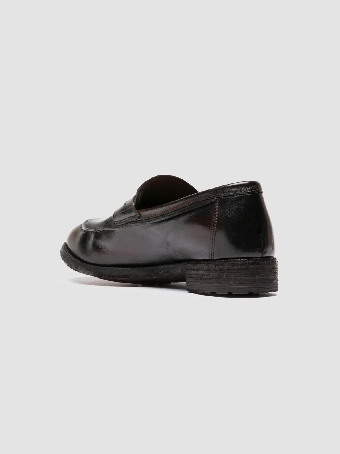 Relaxed Walking Shoes LEXIKON 158 -Green Leather Penny Loafers