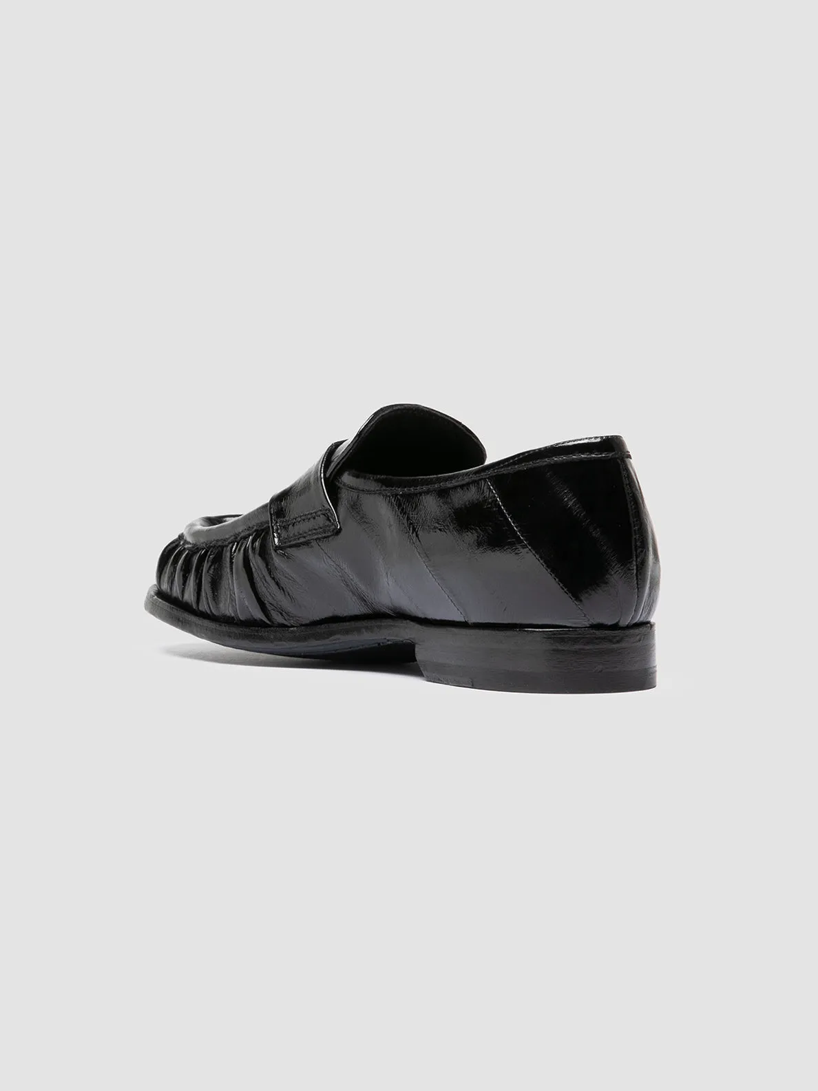 SOLITUDE 107 - Black Leather Penny Loafers Cushioned Upper Chunky Sole