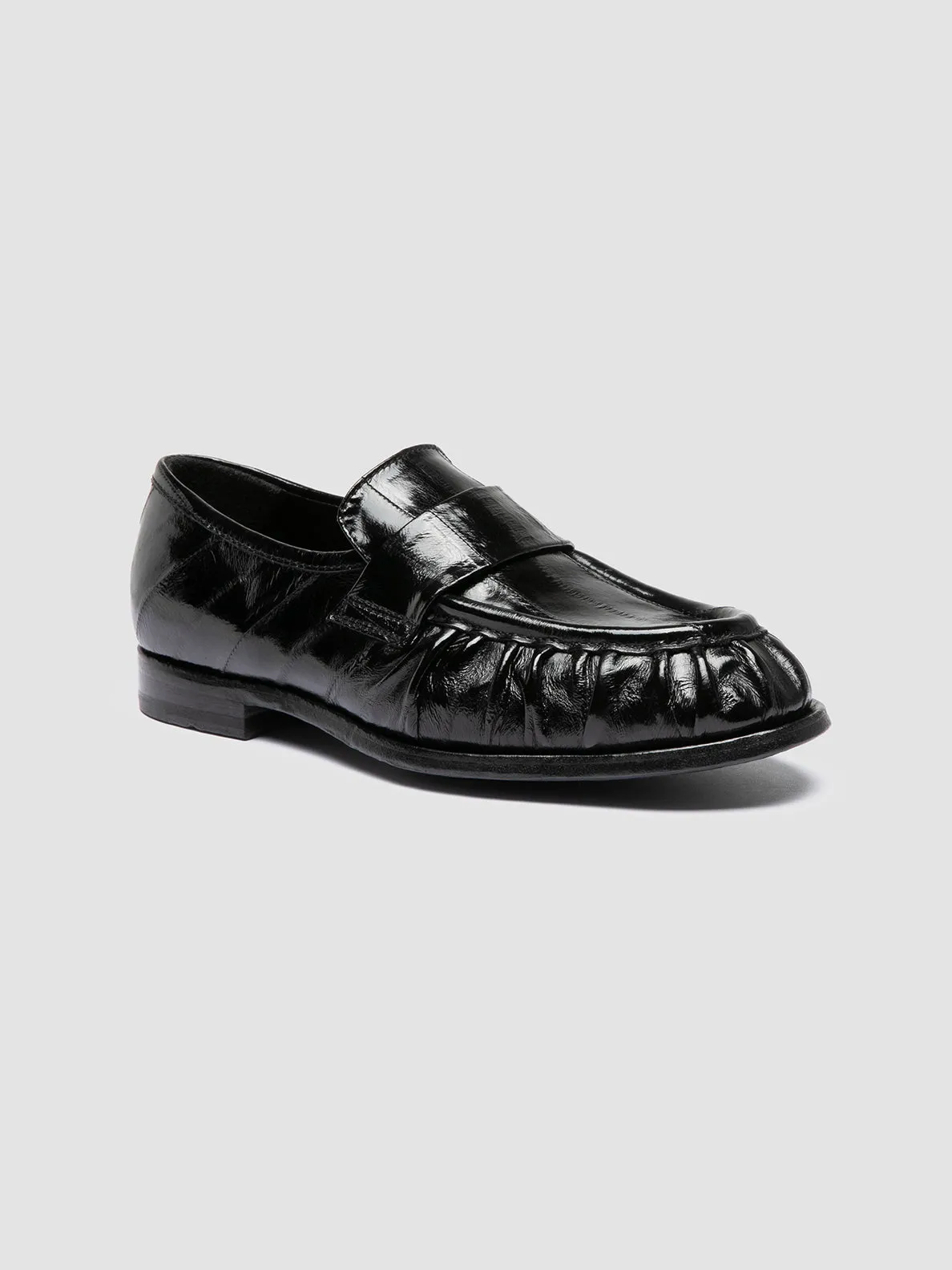 SOLITUDE 107 - Black Leather Penny Loafers Indoor Daily