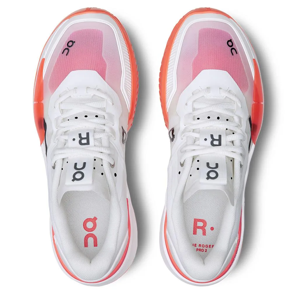 On Women's THE ROGER Pro 2 - White/Flame Outdoor Stroll