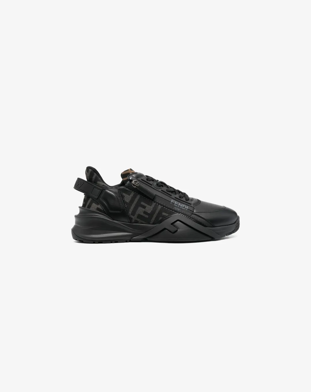 Original Fendi Flow Black Nylon Low Top Sneakers heavy - duty upper shoes Anti - UV