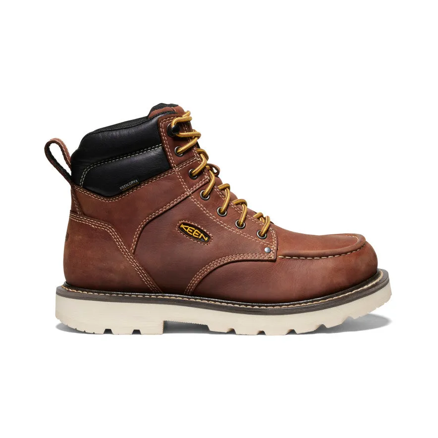 Comfortable Men's Cincinnati 6" Waterproof 90?? Heel Boot (Soft Toe)  |  Tuscan Red/Sandshell