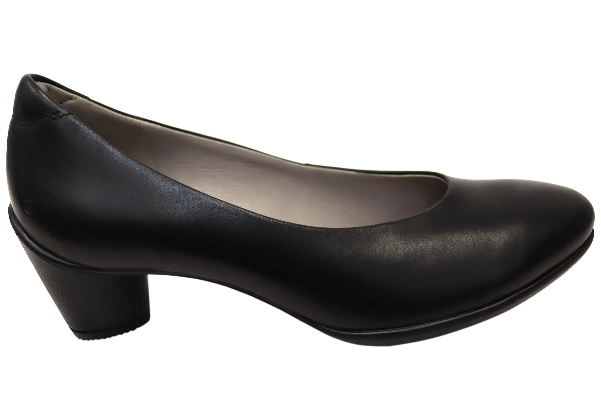 Trend Glow Comfort Upper ECCO Sculptured 45 Womens Leather Block Heeled Pump Heels