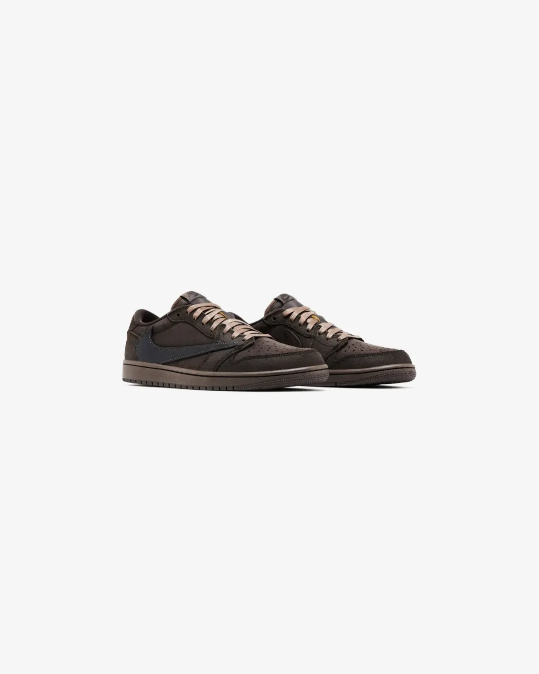 Synthetic Upper Travis Scott x Air Jordan 1 Low OG "Dark Mocha" Sneakers