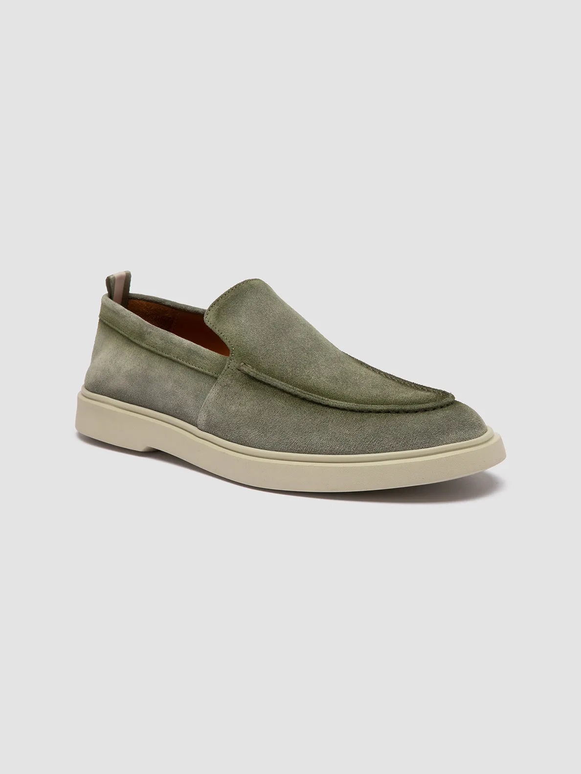 Breathable flair BONES 002 - Green Suede Loafers