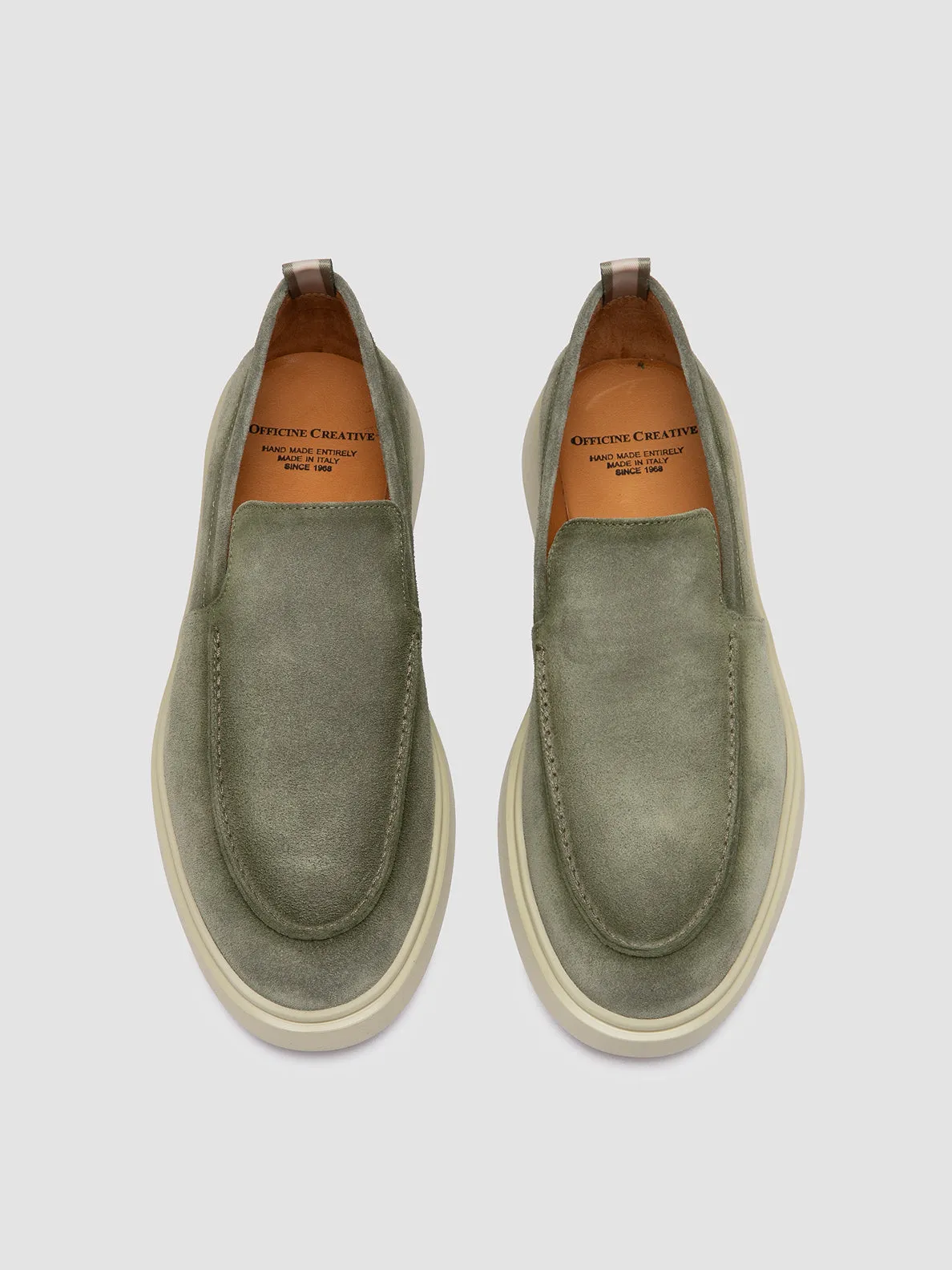 Step Control All-Purpose Style BONES 002 - Green Suede Loafers