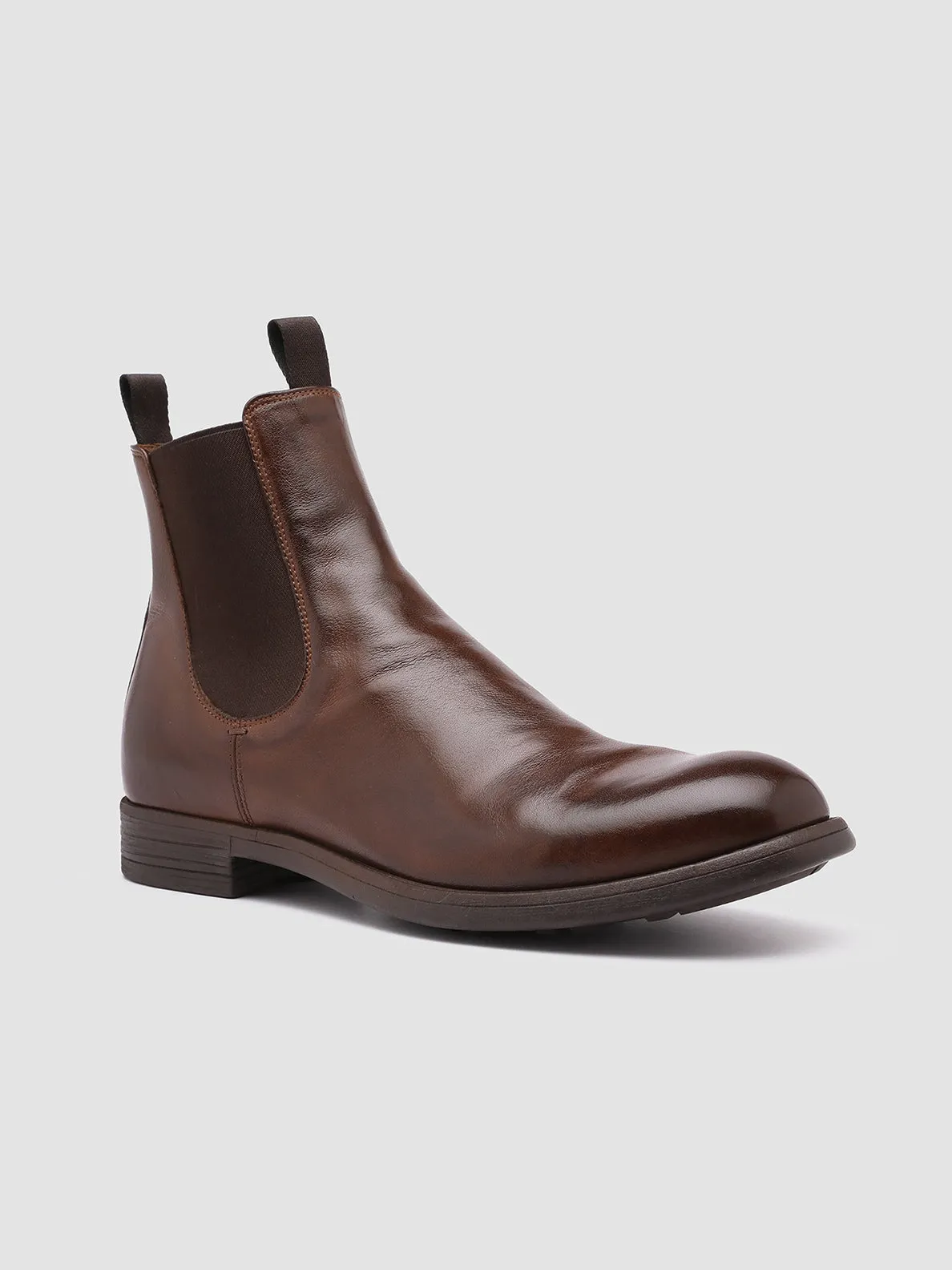 CHRONICLE 002 - Brown Leather Chelsea Boots Secure fit