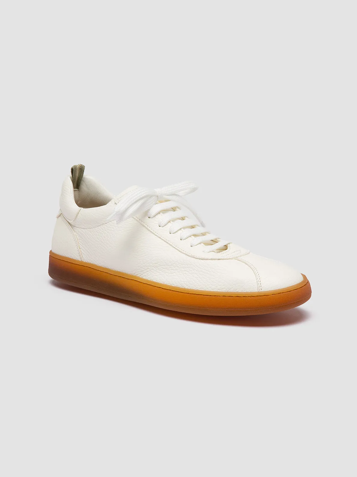 Cushioned Sole HALO 001 - White Leather Sneakers