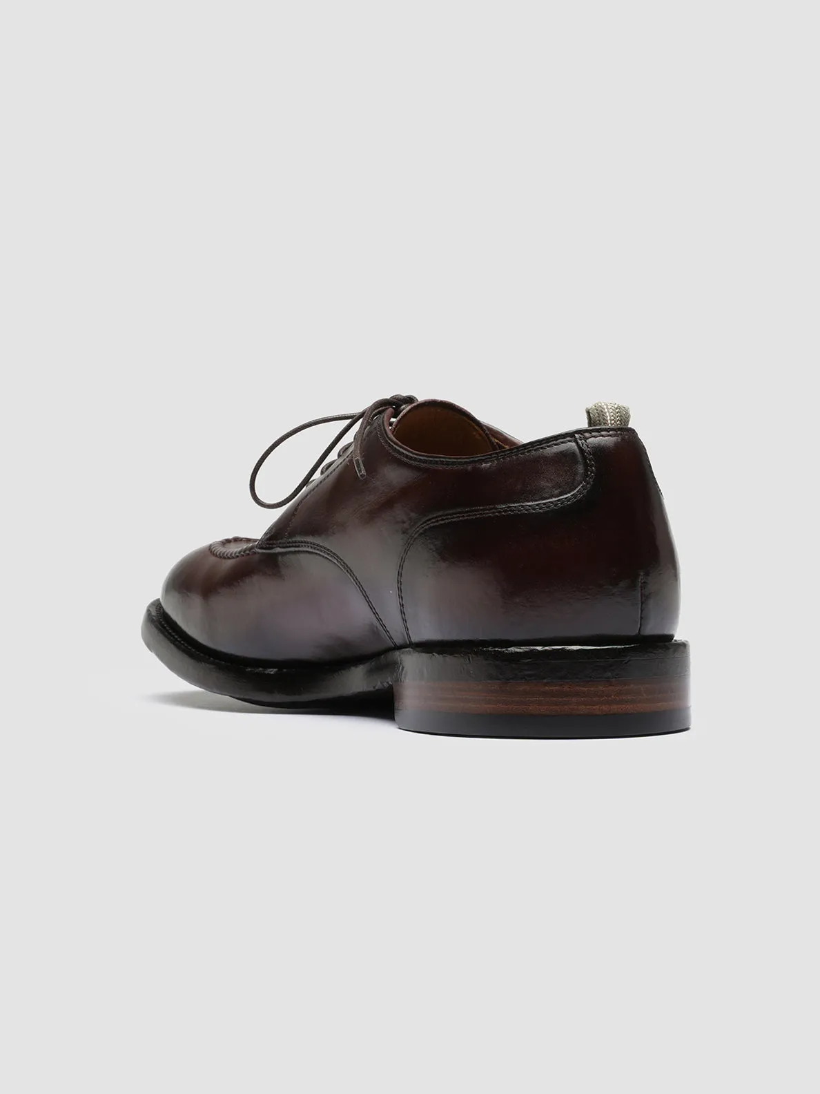 TEMPLE 005 - Burgundy Leather Derby Shoes cool tones Everyday Look