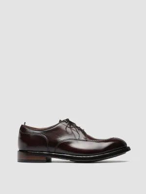 TEMPLE 005 - Burgundy Leather Derby Shoes Clean Profile Smart Casual Appeal
