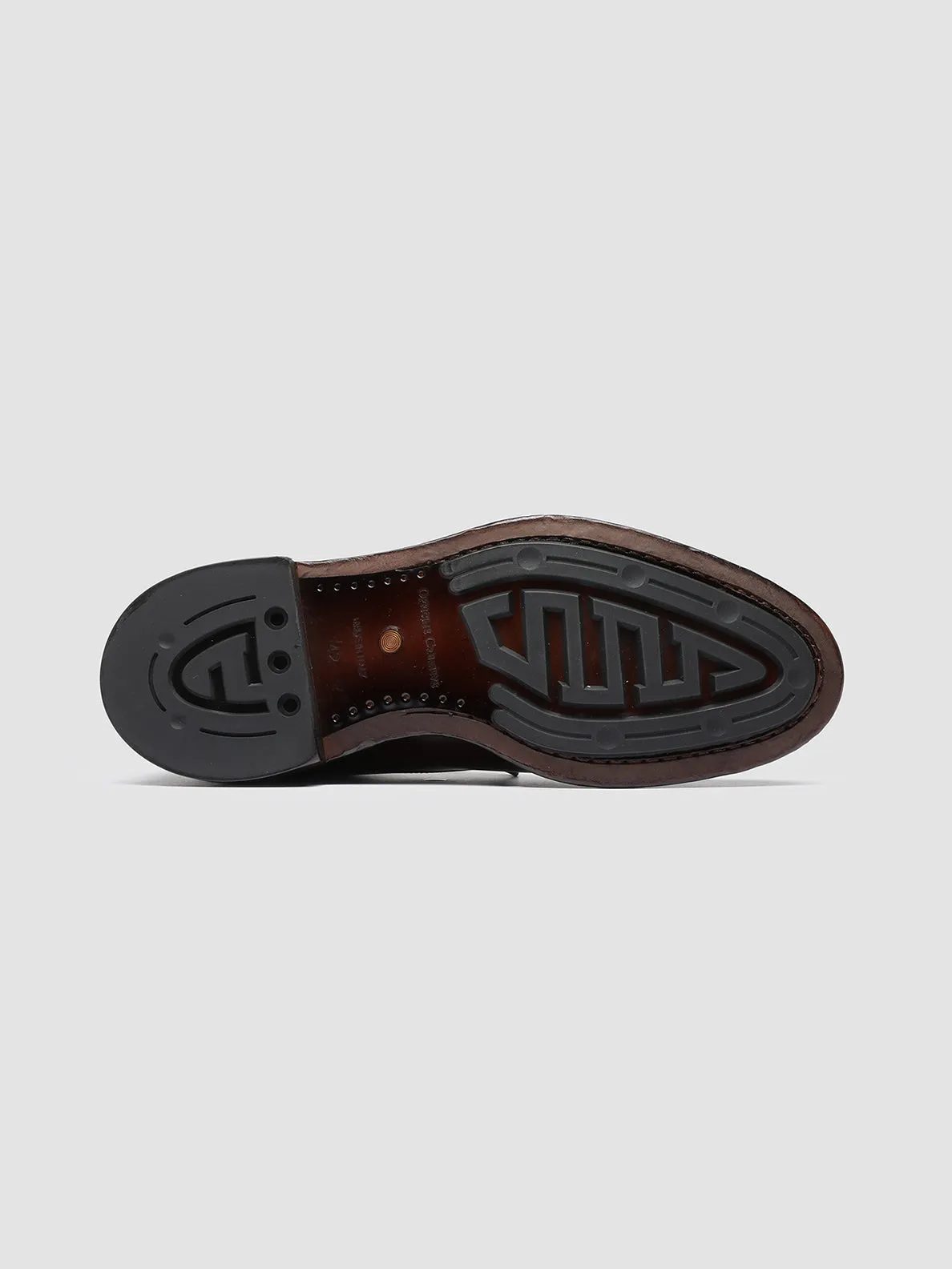 Leather Lace TEMPLE 005 - Burgundy Leather Derby Shoes