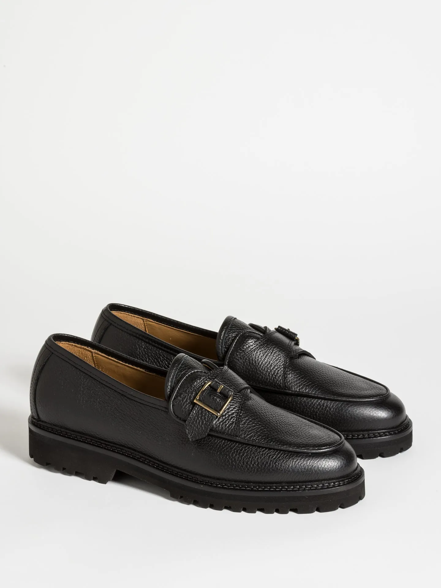 Walking Day Versatile Footwear TOMMY LUG BLACK GRAINED