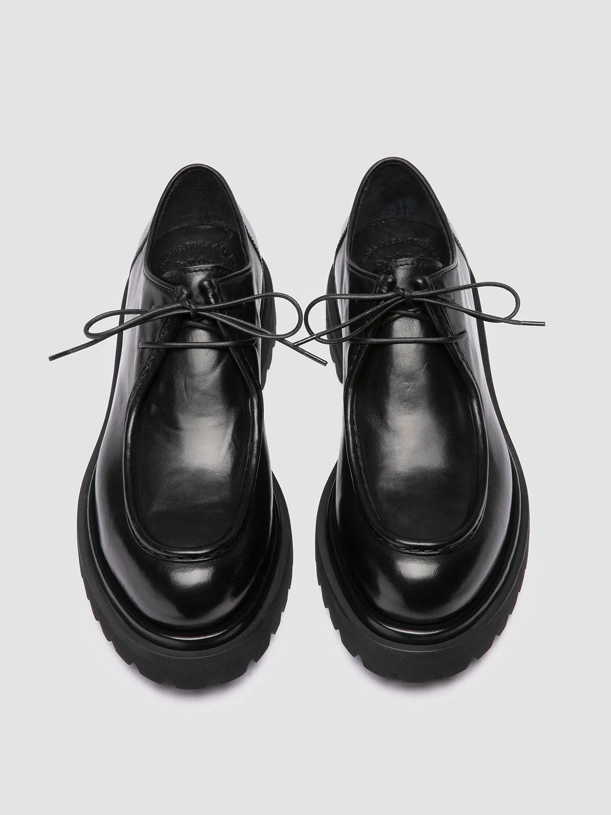 EVENTUAL DD 109 - Black Leather Derby Shoes Tailored lining Cushioned Feel