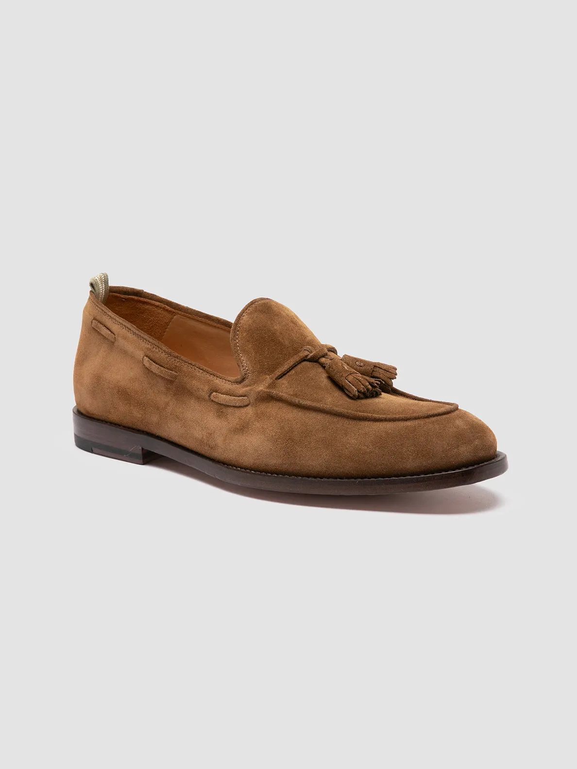OPERA 002 - Brown Suede Tassel Loafers Structured Design Breathable Lining