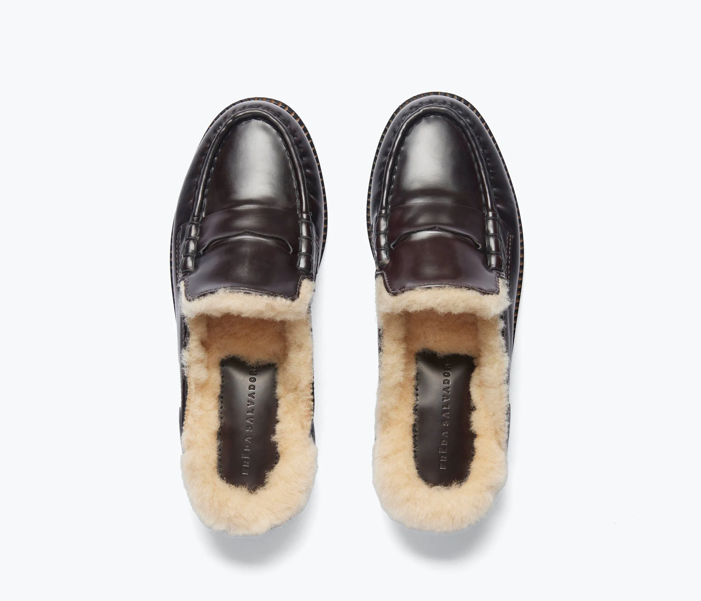TEMI SHEARLING PENNY LOAFER MULE Chill Day Modern Minimalist