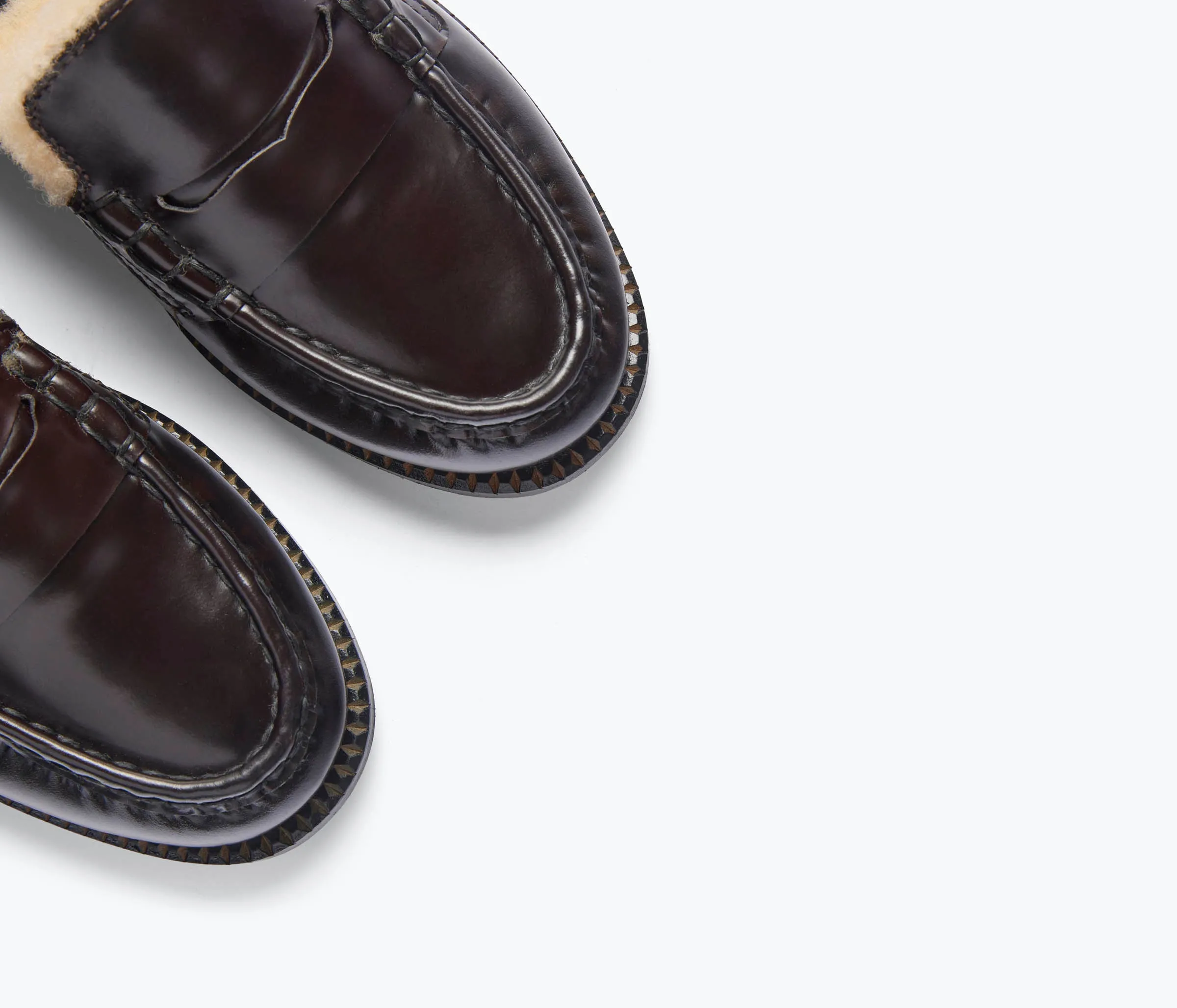 TEMI SHEARLING PENNY LOAFER MULE Cool Steps Sole Clear