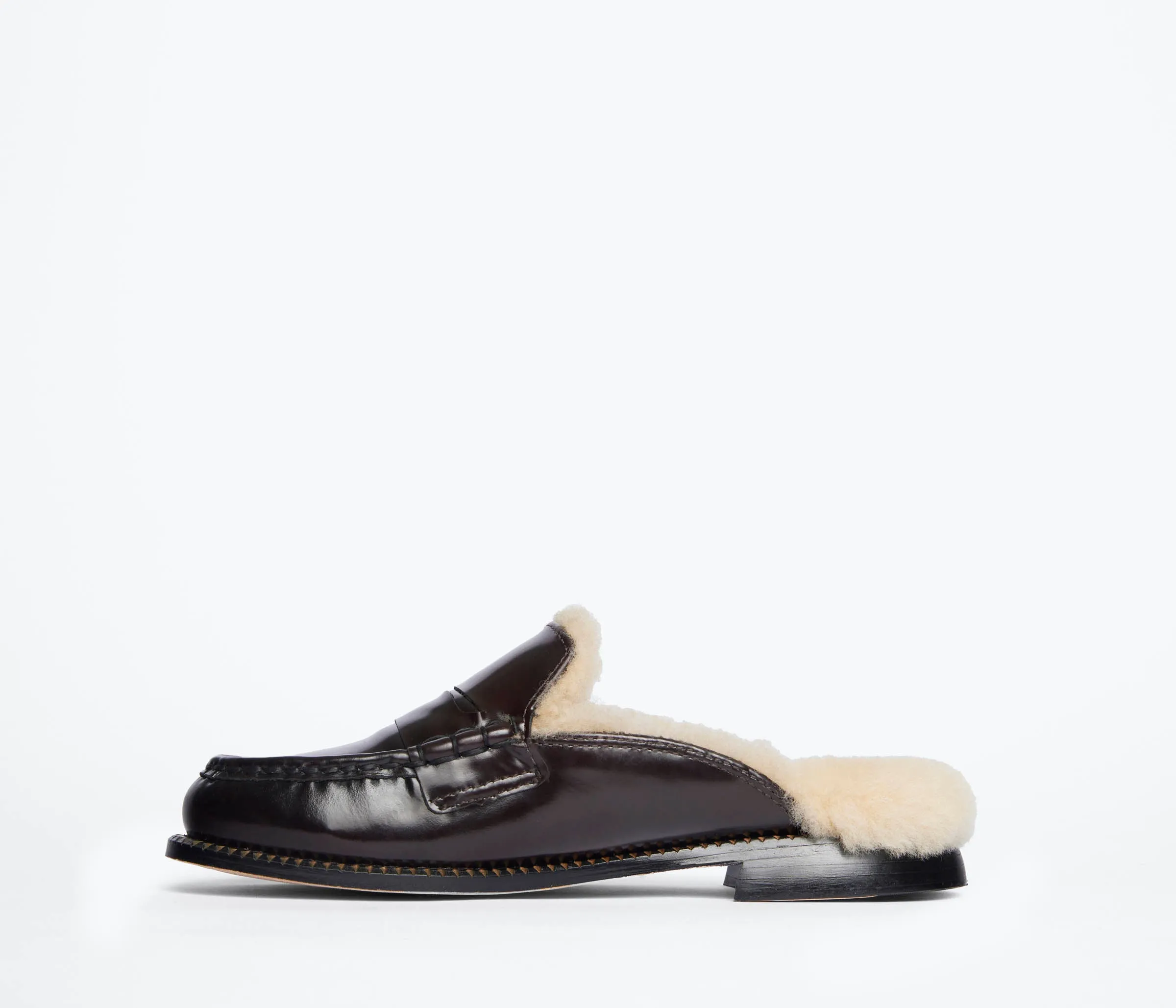 Minimalist Style TEMI SHEARLING PENNY LOAFER MULE