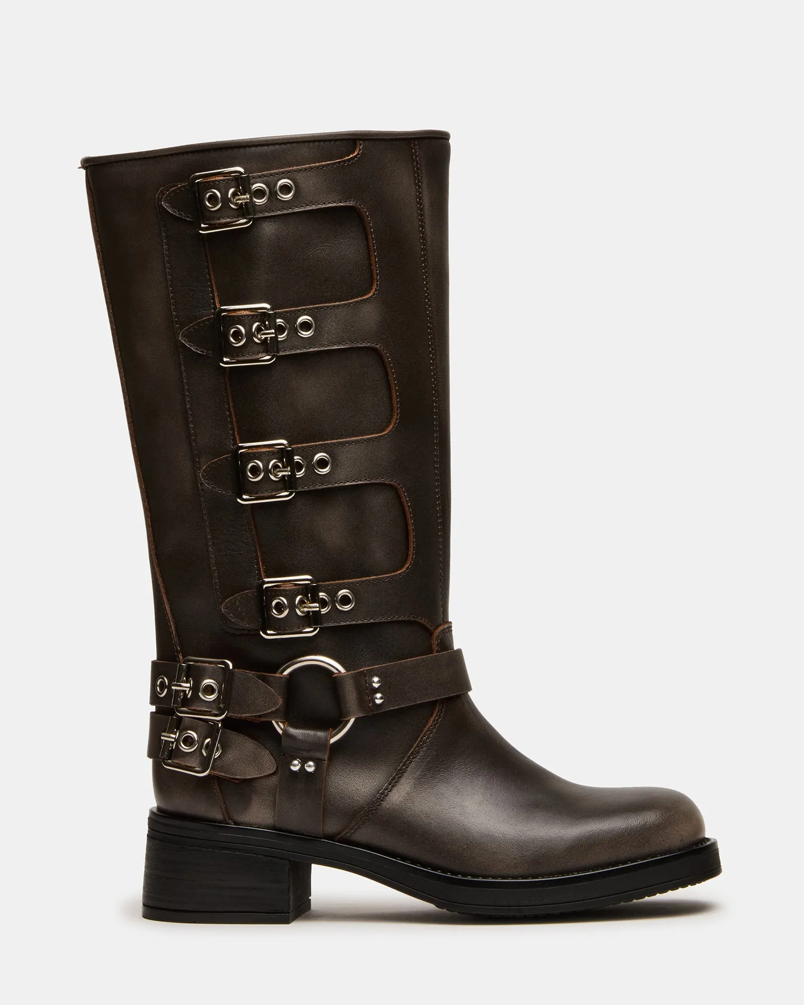 ROCKY BROWN DISTRESSED WIDE CALF Heavy Use Wide toe box