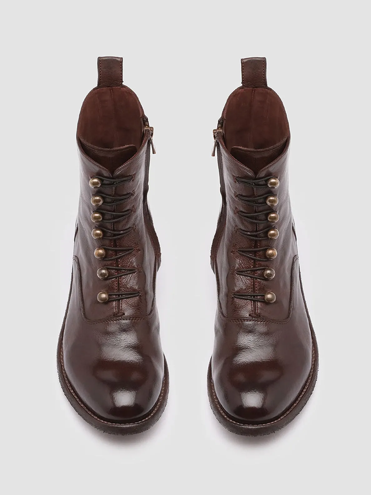 LISON 036 - Burgundy Leather Booties Group Hike Active Move