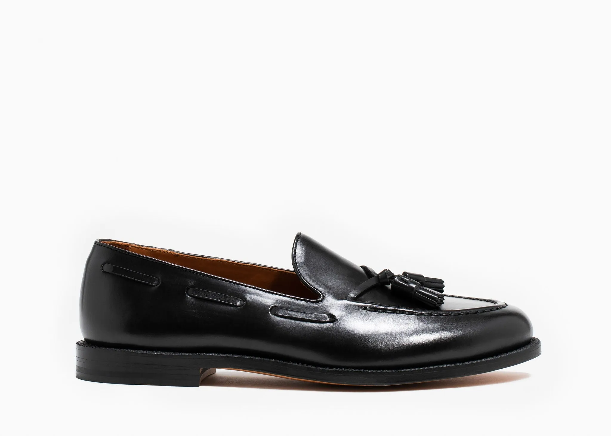 Path Guard Tassel Loafer Black Calf